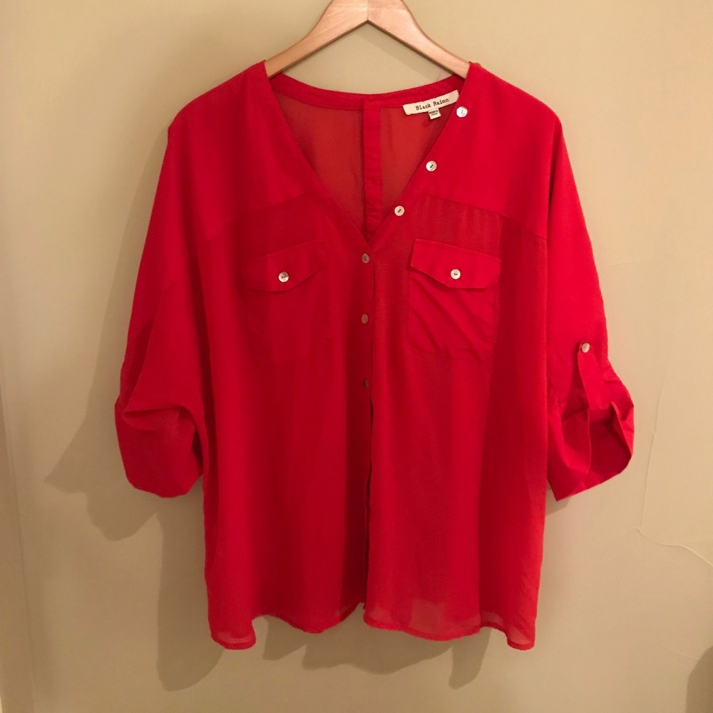 Button up Red top